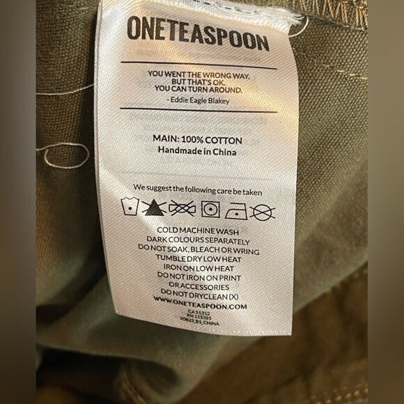 Free People One Teaspoon Dark Khaki Cadet Bandit Low-waist Short NWT Size 30 - Picture 9 of 14